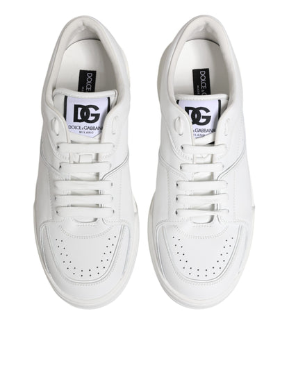 White Miami Leather Low Top Sneakers Shoes