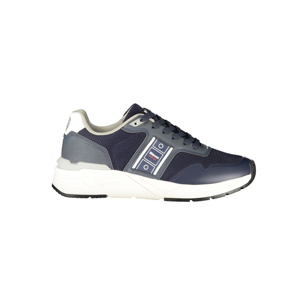 Blue Polyester Men Sneaker