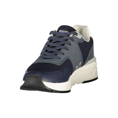 Blue Polyester Men Sneaker