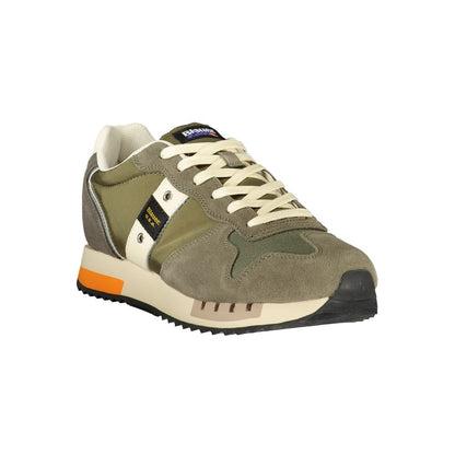 Green Polyester Men Sneaker