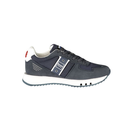 Blue Leather Men Sneaker