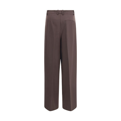 Brown Fleece Wool Dress Pants