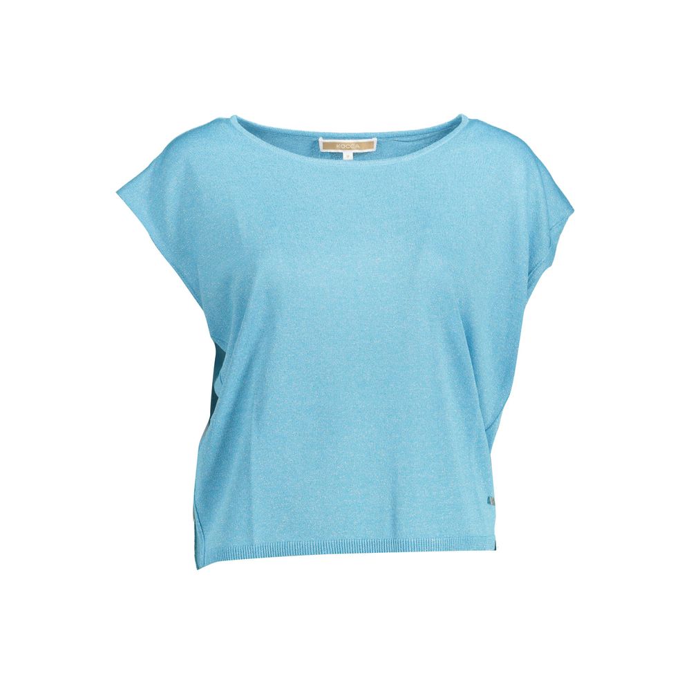 Blue Polyester Women T-Shirt