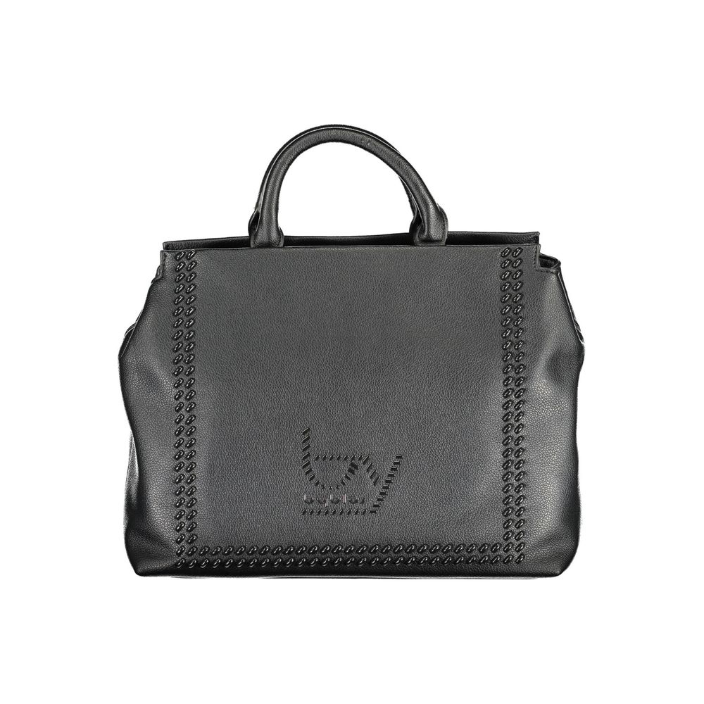 Black Polyurethane Women Handbag