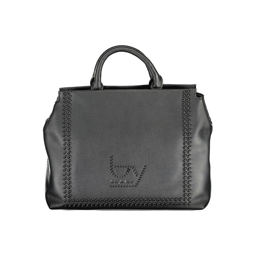 Black Polyurethane Women Handbag