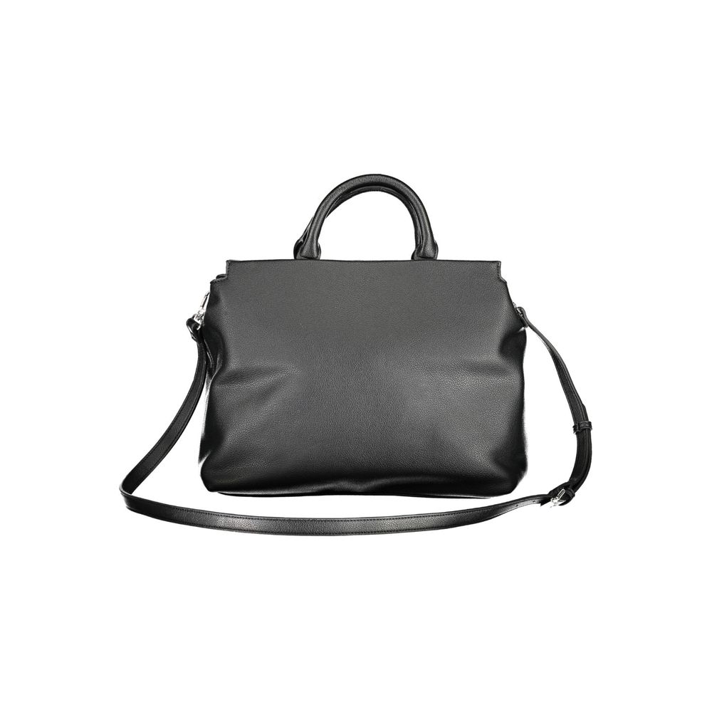 Black Polyurethane Women Handbag