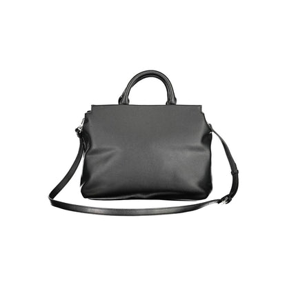 Black Polyurethane Women Handbag