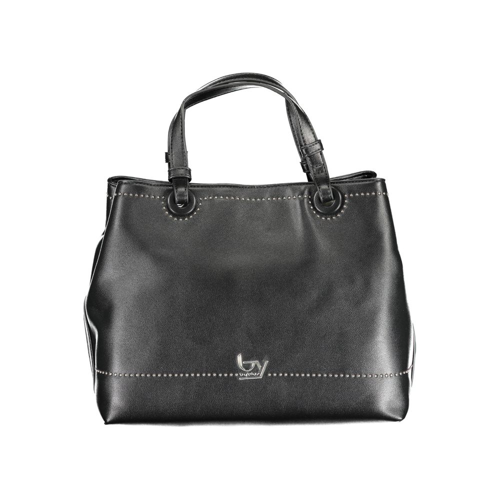 Black Polyurethane Women Handbag