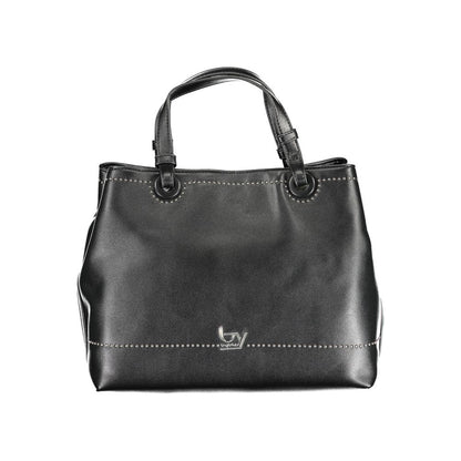 Black Polyurethane Women Handbag