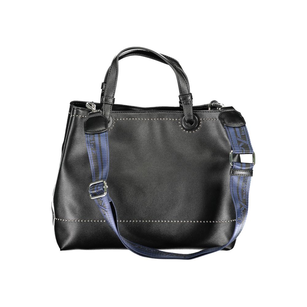Black Polyurethane Women Handbag