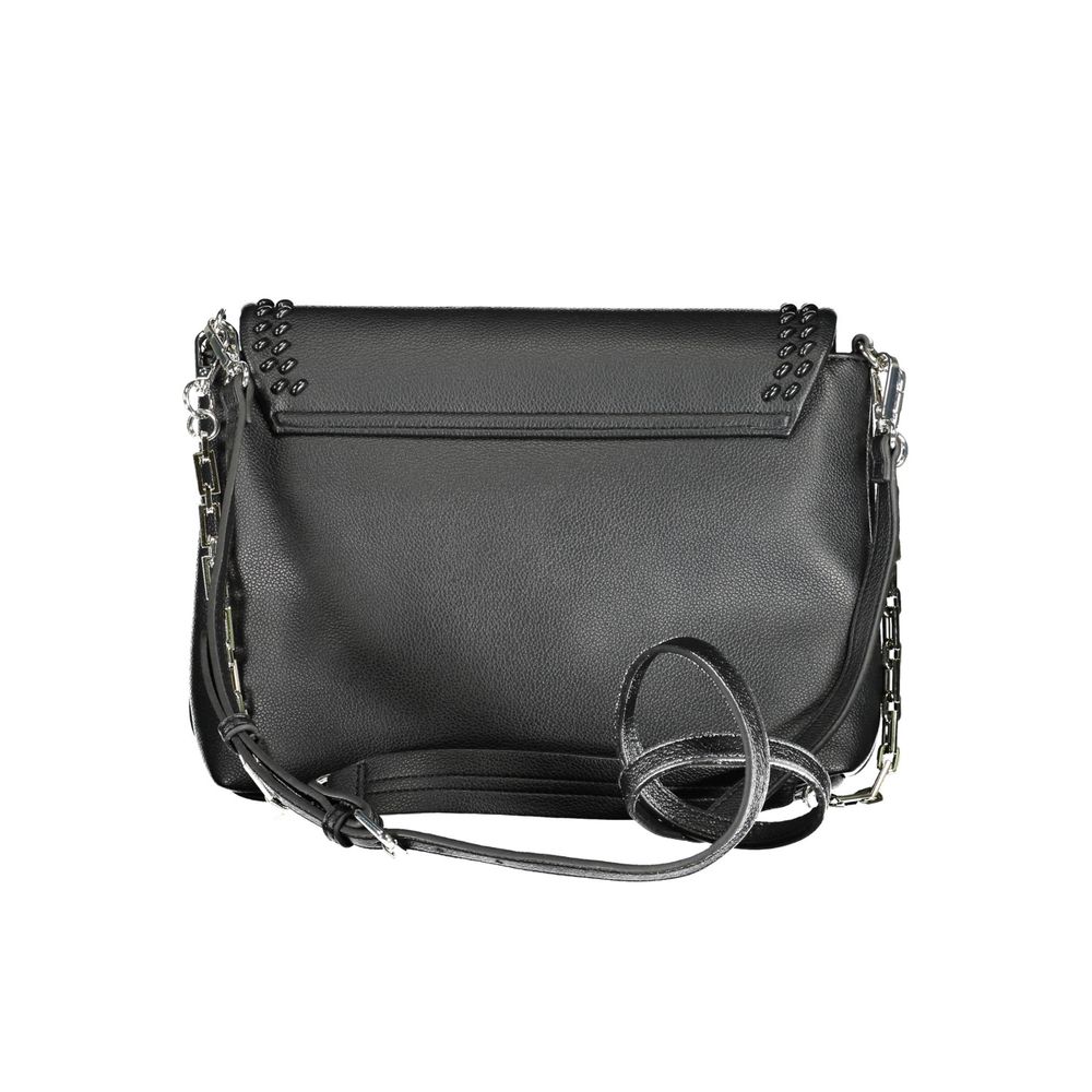 Black Polyurethane Women Handbag