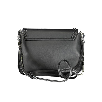 Black Polyurethane Women Handbag