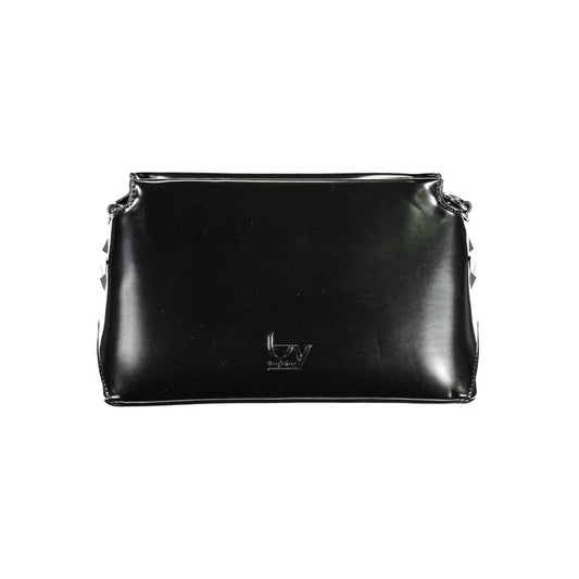 Black Polyurethane Women Handbag