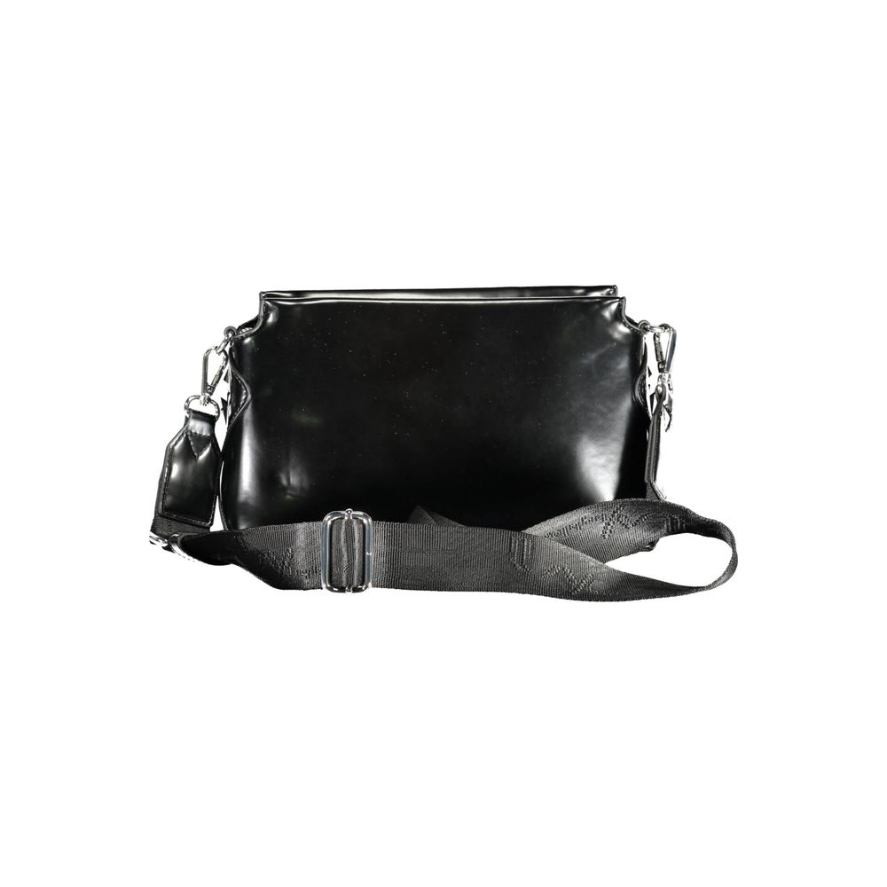 Black Polyurethane Women Handbag