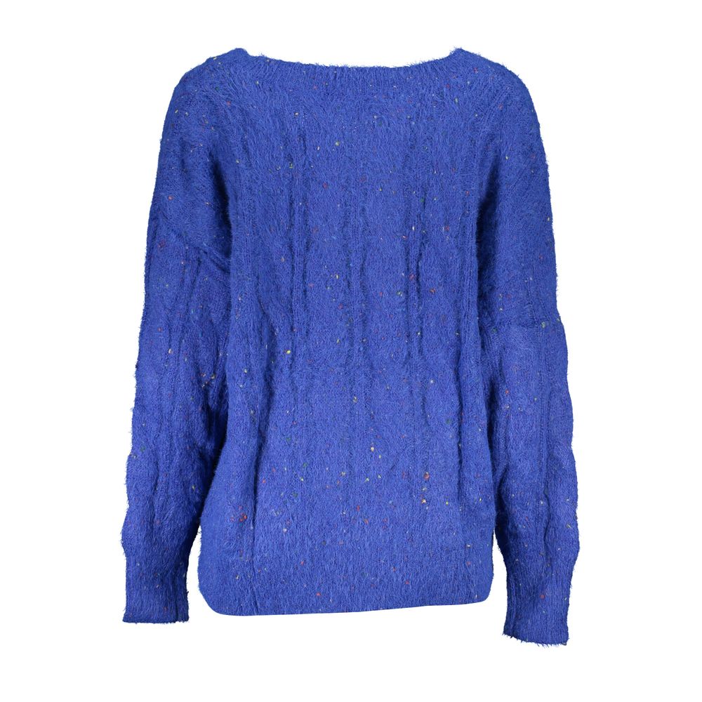 Blue Acrylic Women Sweater