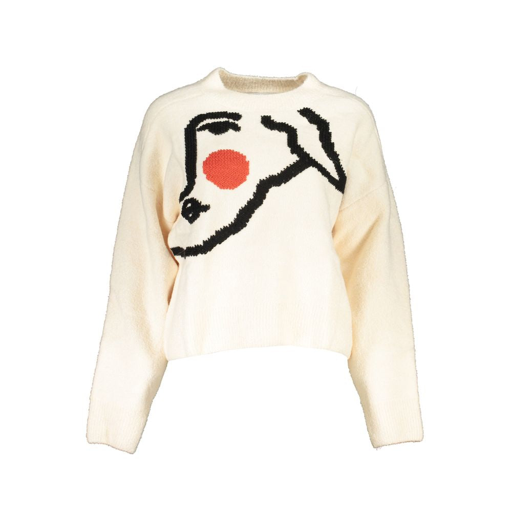 White Acrylic Women Sweater