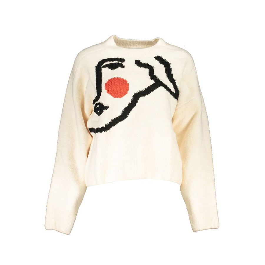 White Acrylic Women Sweater