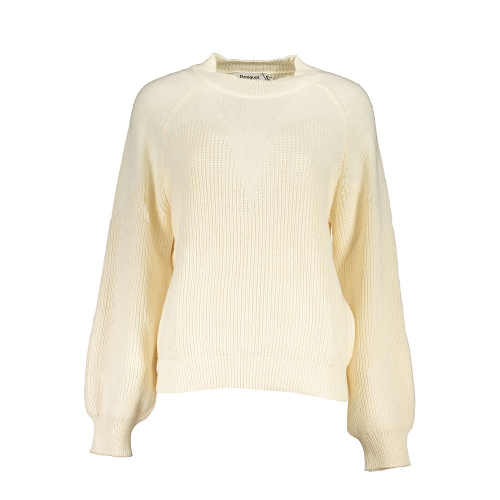 Bianco Poliestere Women Sweater Turtleneck