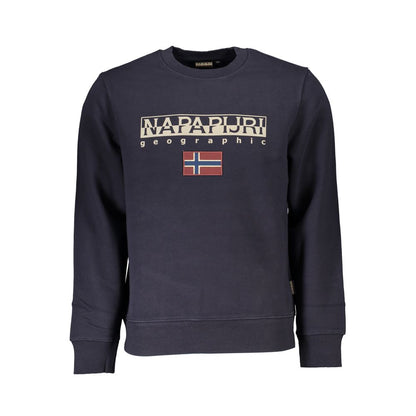 Blue Cotton Men Sweatshirt