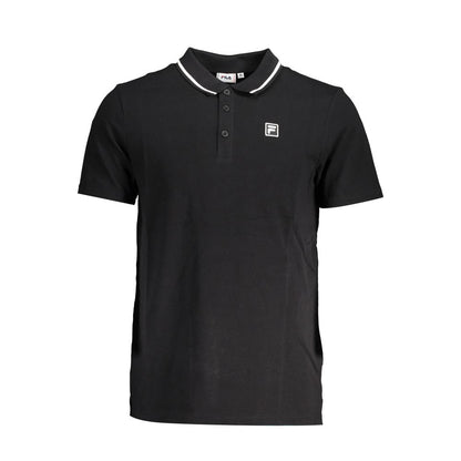 Black Cotton Men Polo Shirt