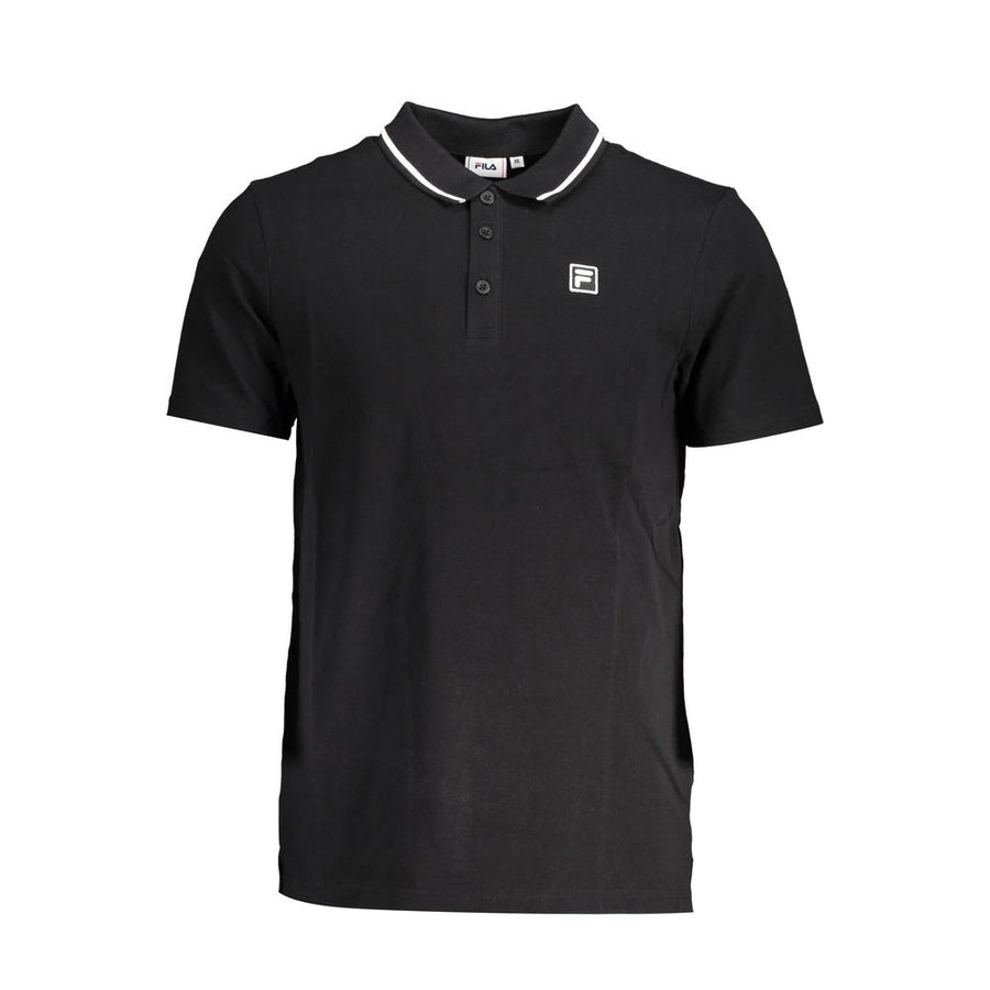 Black Cotton Men Polo Shirt