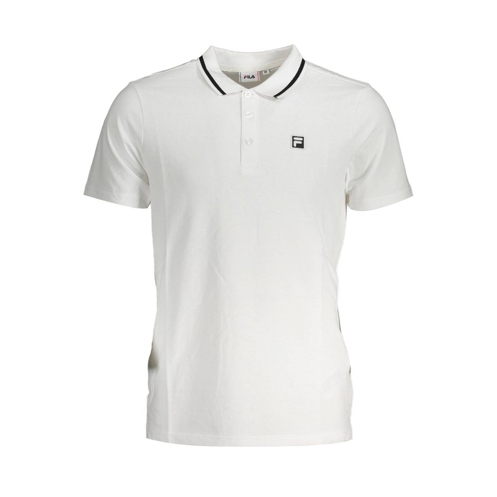 White Cotton Men Polo Shirt