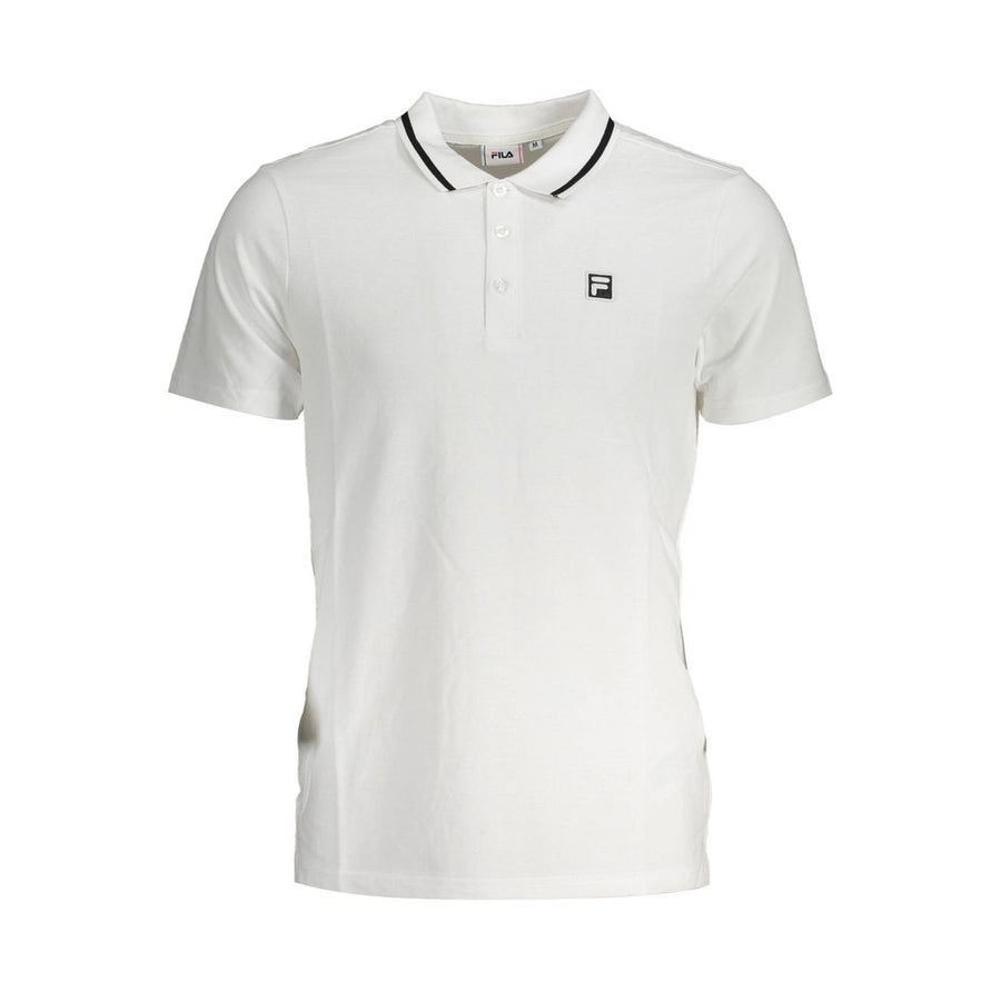 White Cotton Men Polo Shirt