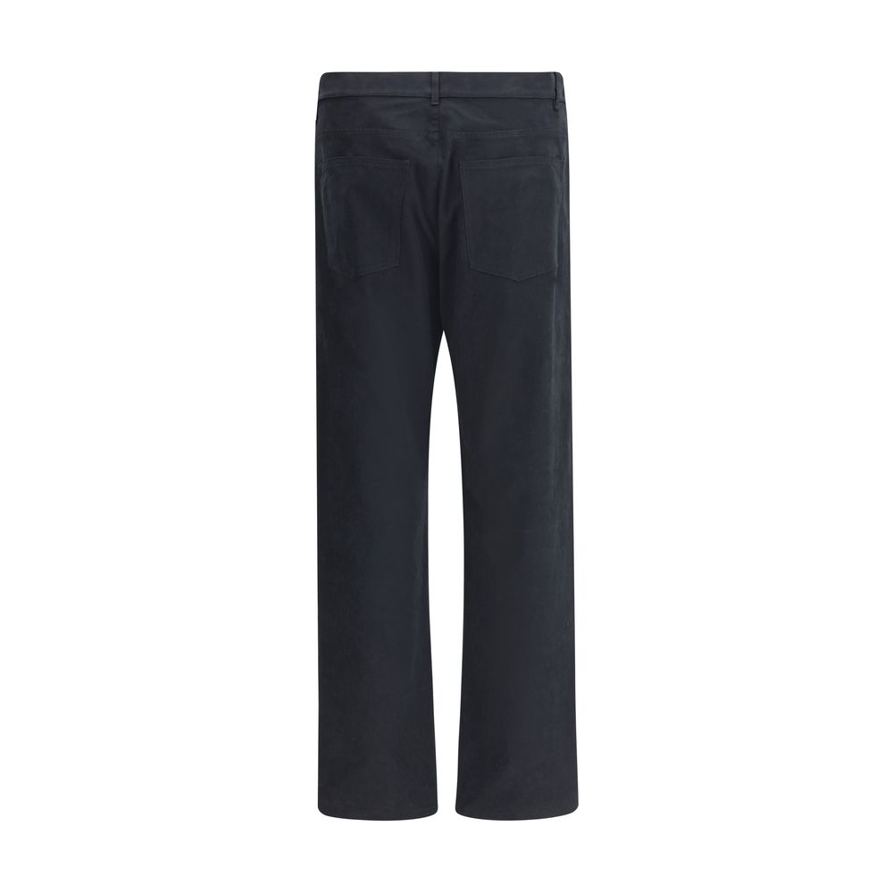 Black Cotton Casual Pants