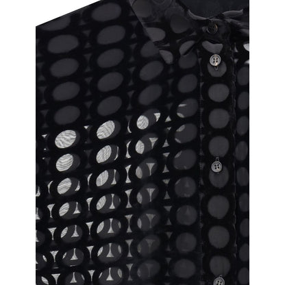 Black Silk Pattern Shirt