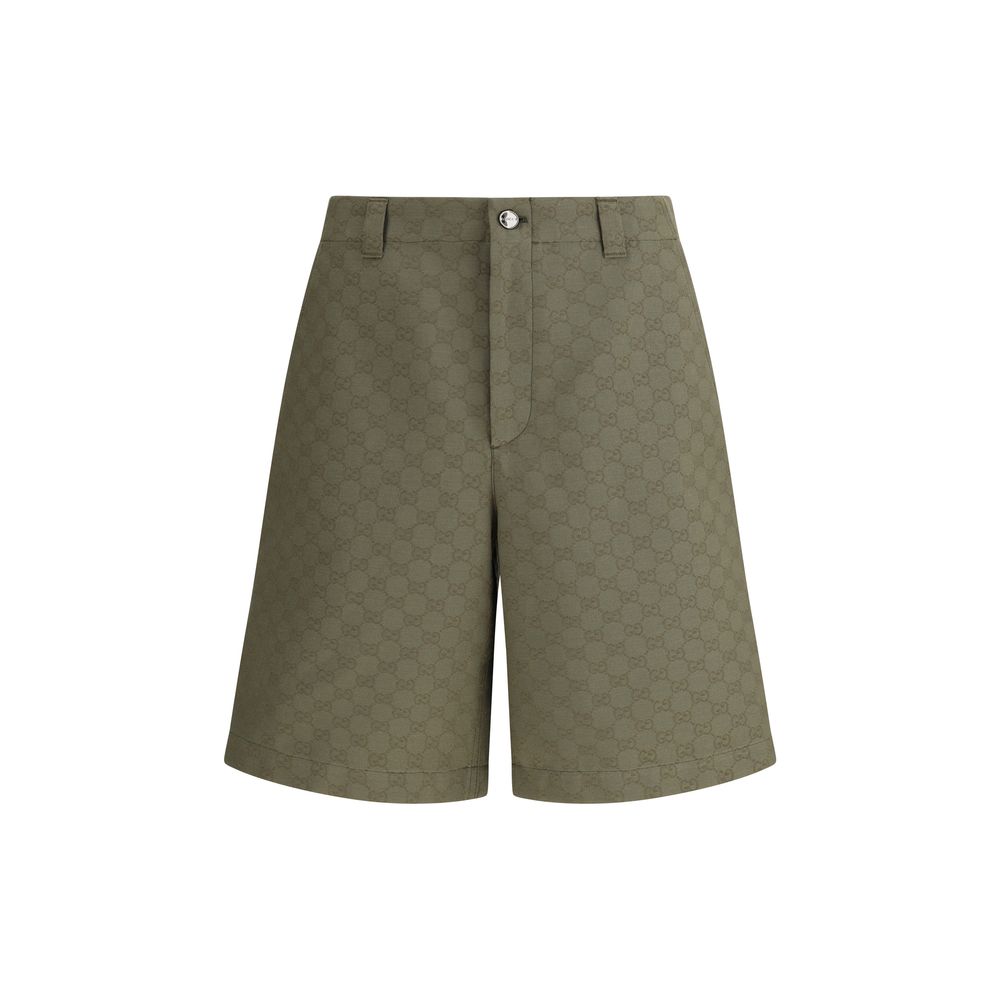 Bicolor Cotton Bermuda Shorts