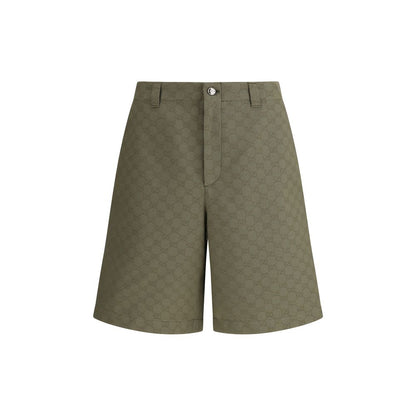 Bicolor Cotton Bermuda Shorts