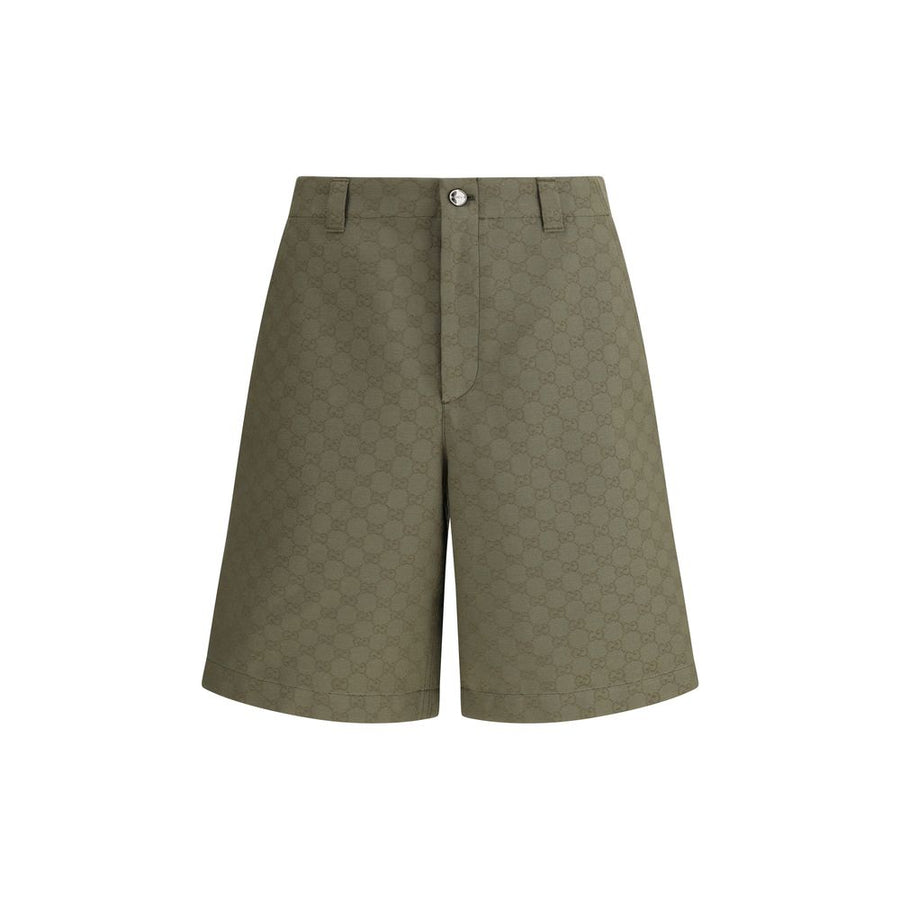 Bicolor Cotton Bermuda Shorts