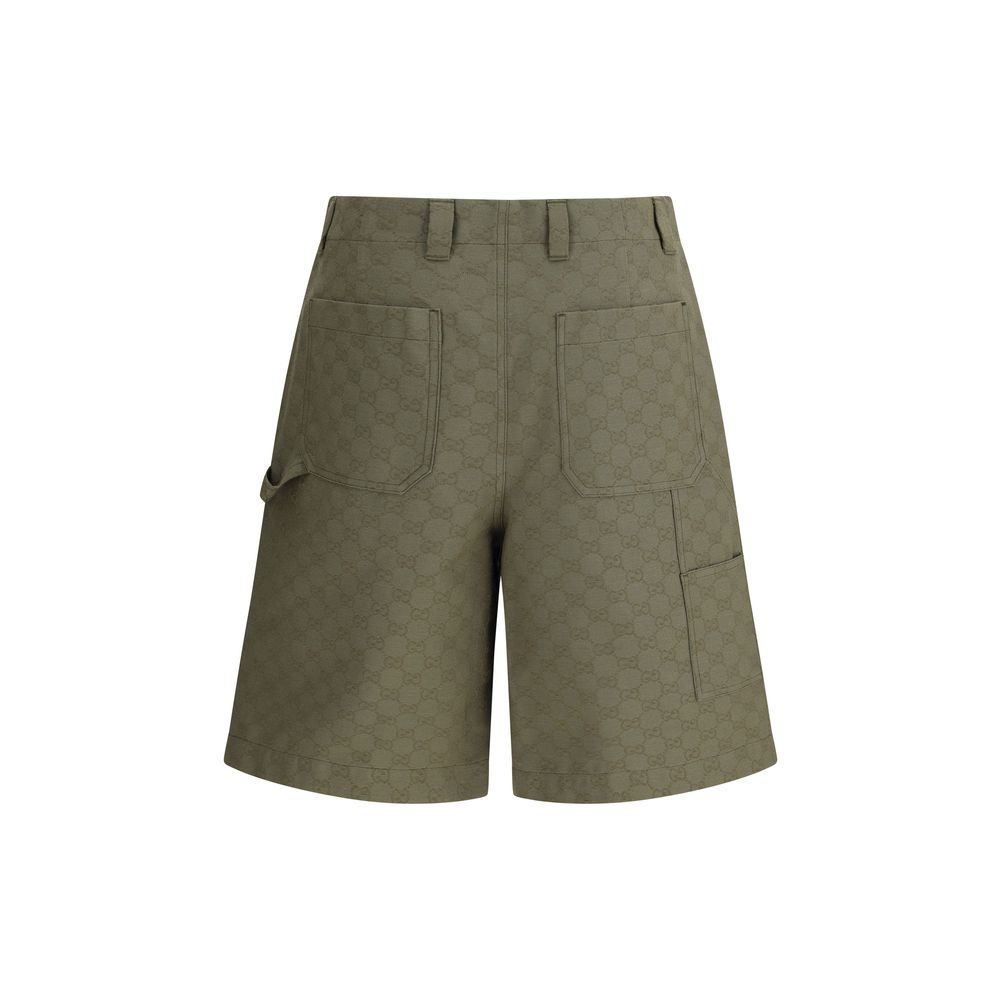 Bicolor Cotton Bermuda Shorts