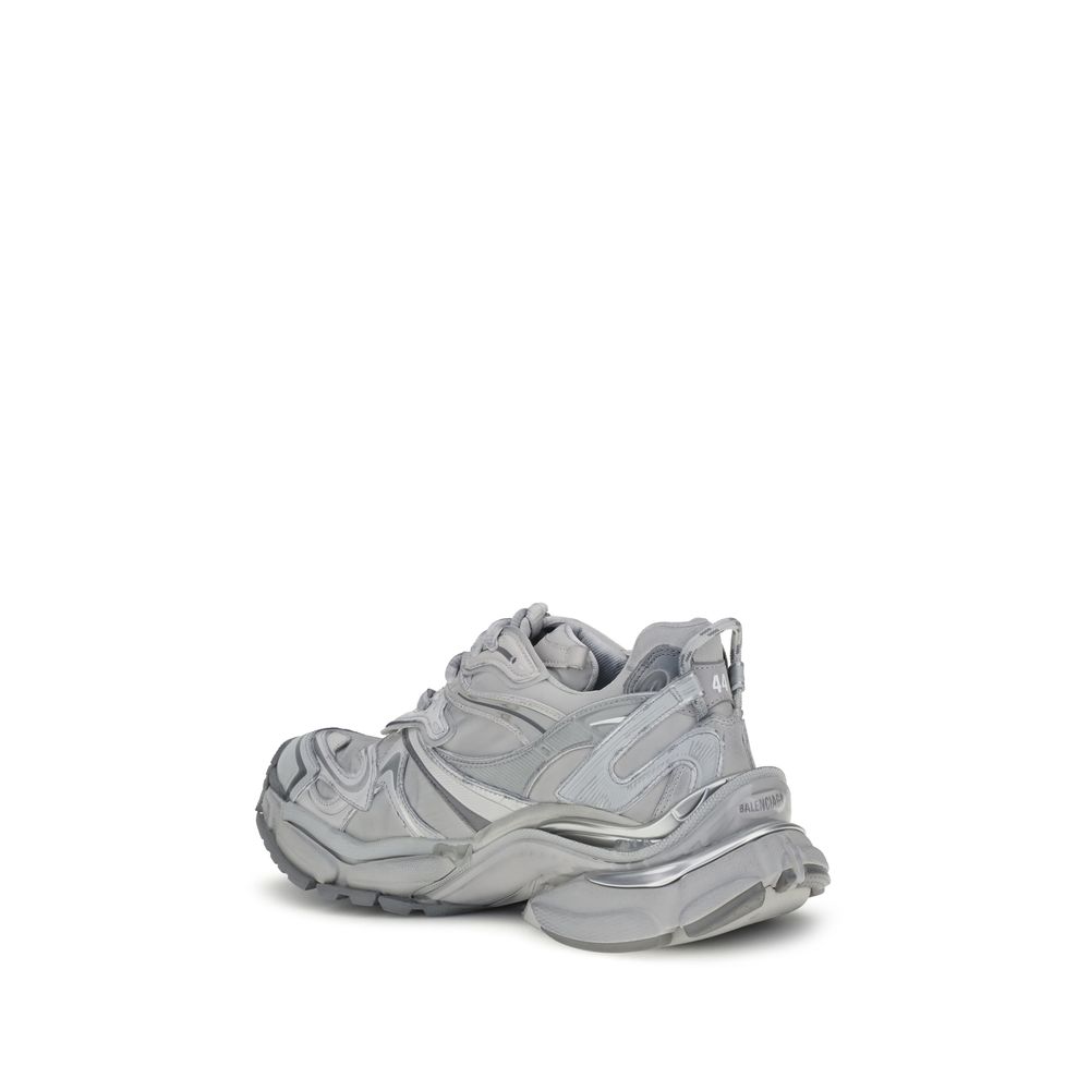 Gray Polyester Platform Sneakers