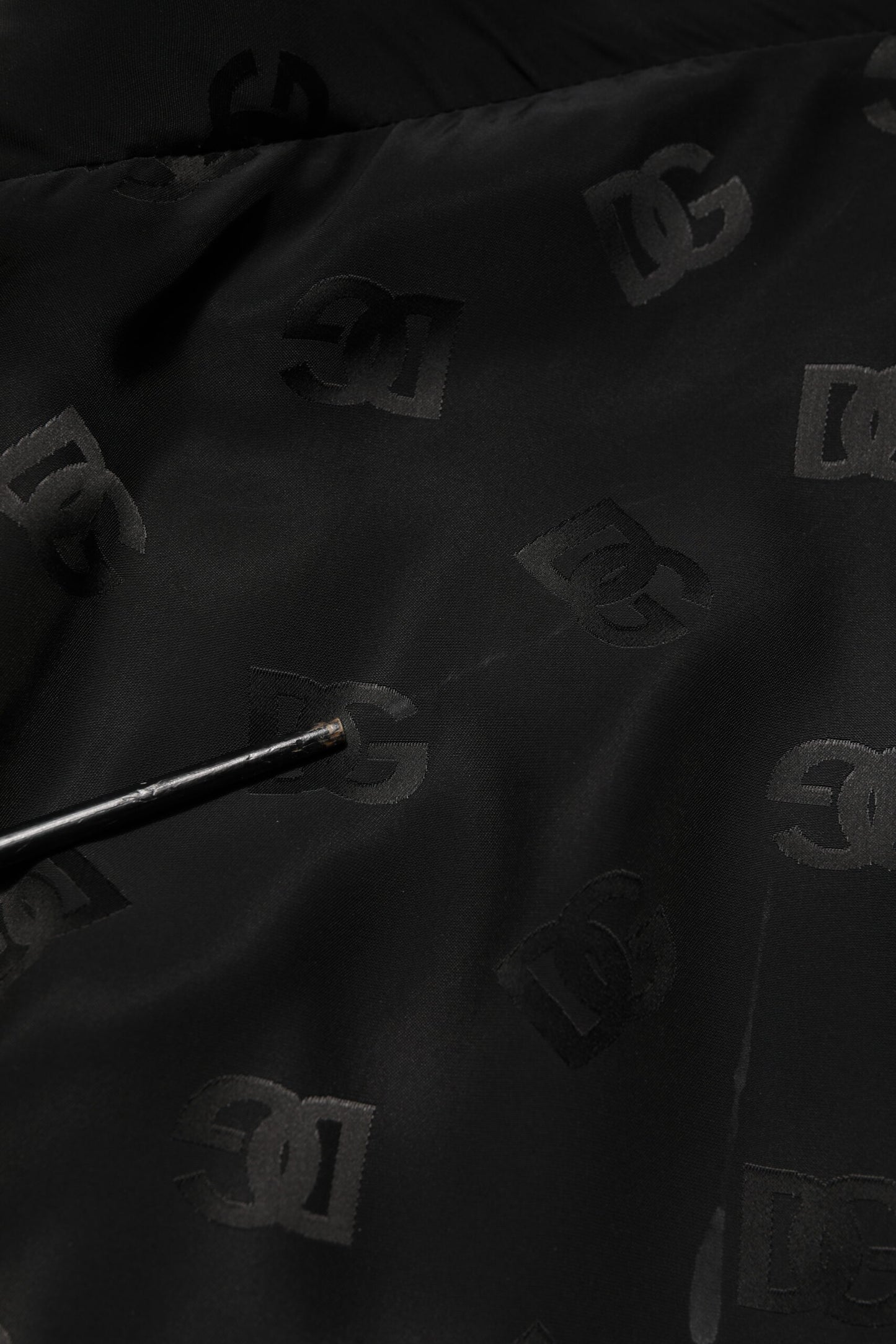 Black Polyester Logo Monogram Coat Jacket