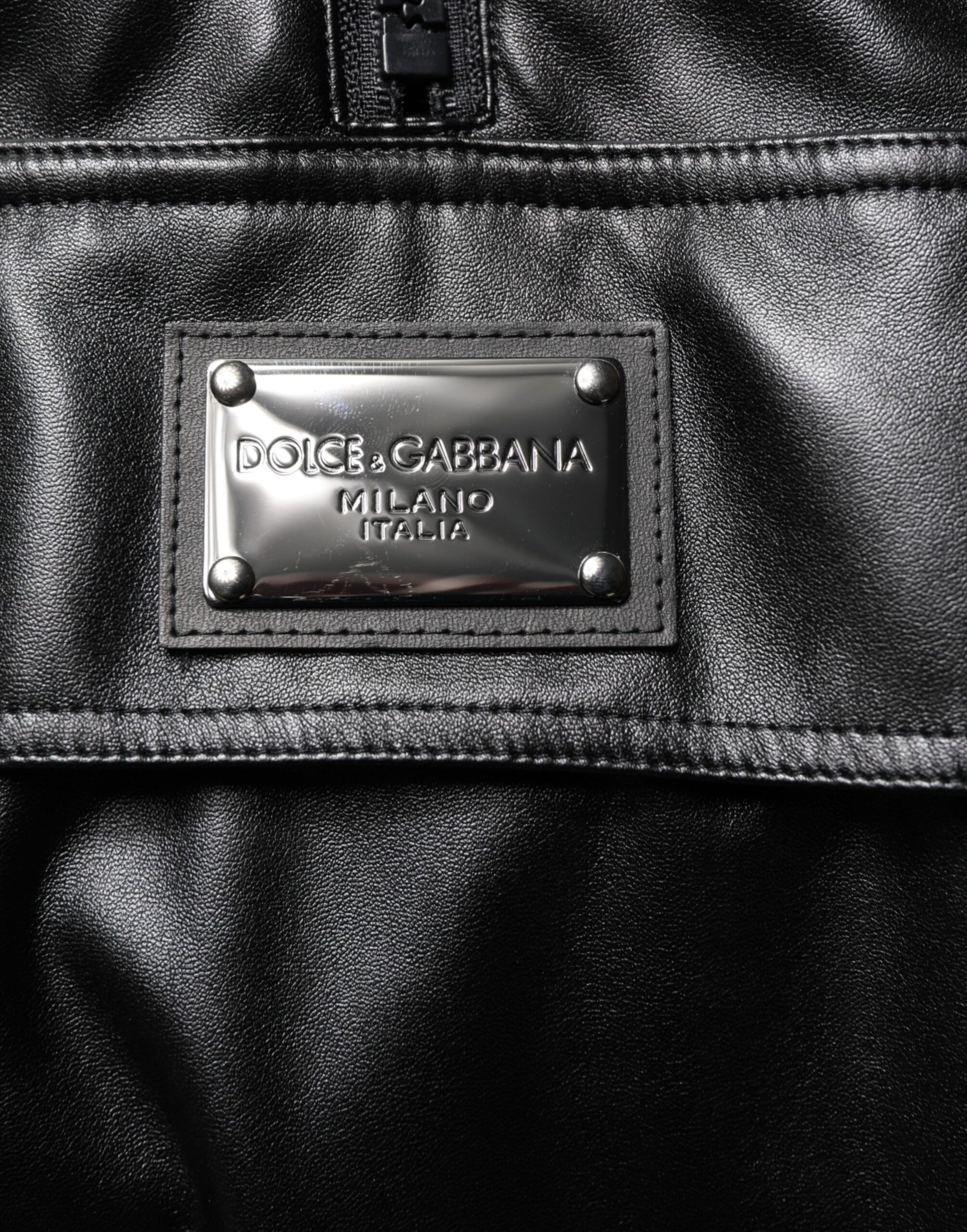 Black Polyester Logo Plaque Bomber Jacket