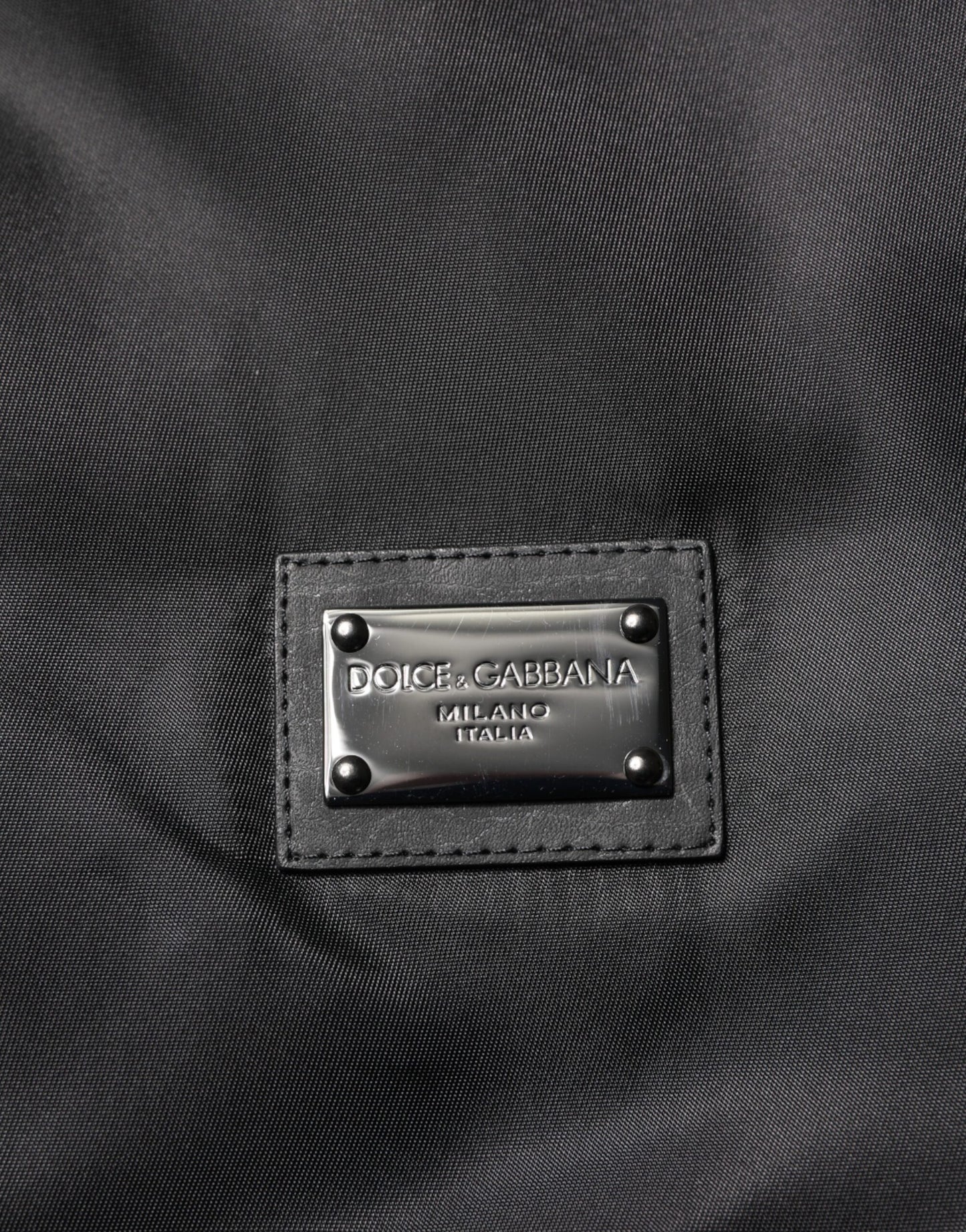 Black Polyester Logo Plaque Bomber Jacket