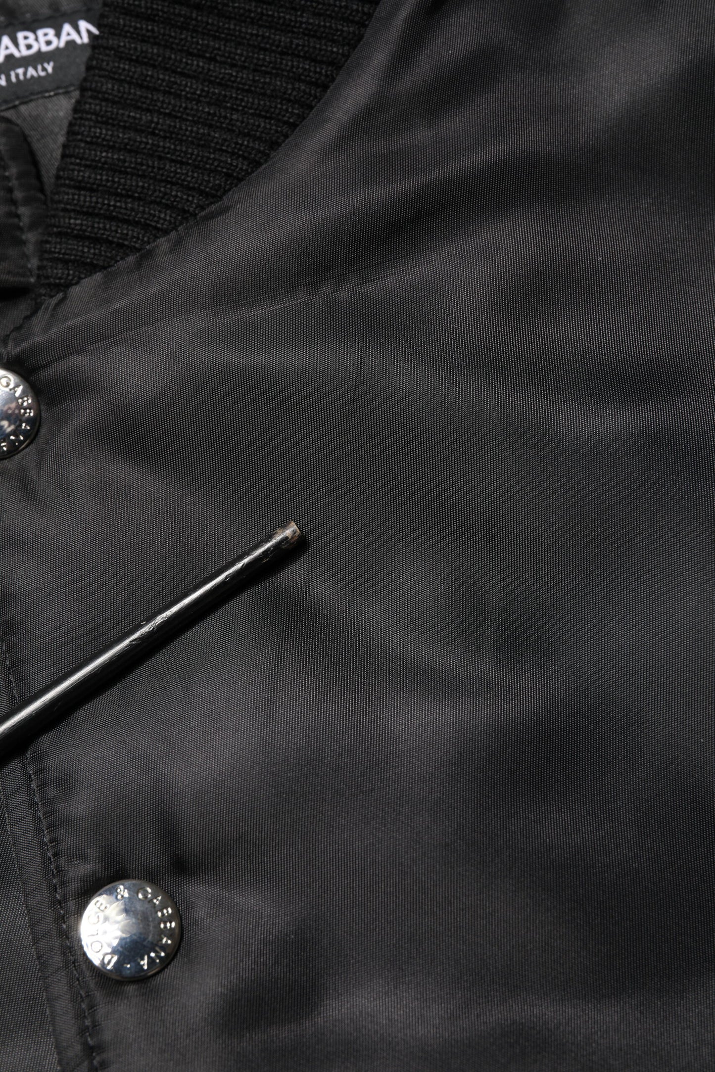 Black Polyester Logo Plaque Bomber Jacket