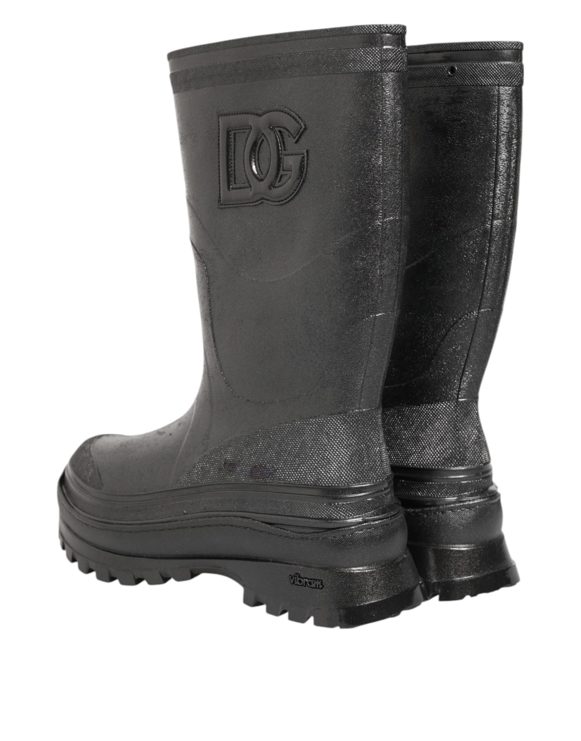 Metallic Gray Pull On Rain Boots Shoes