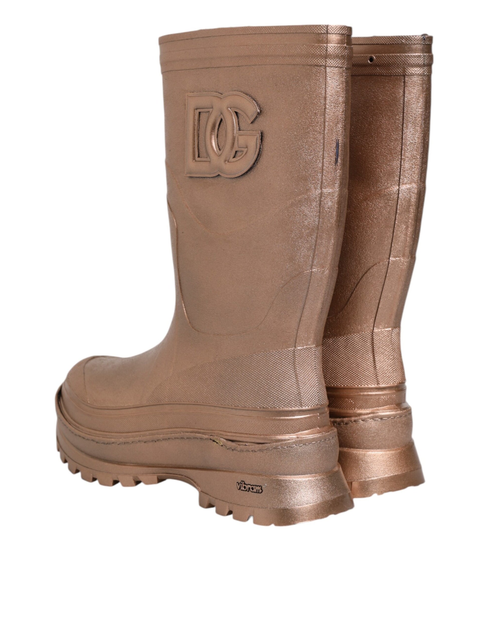 Metallic Gold Pull On Rain Boots Shoes