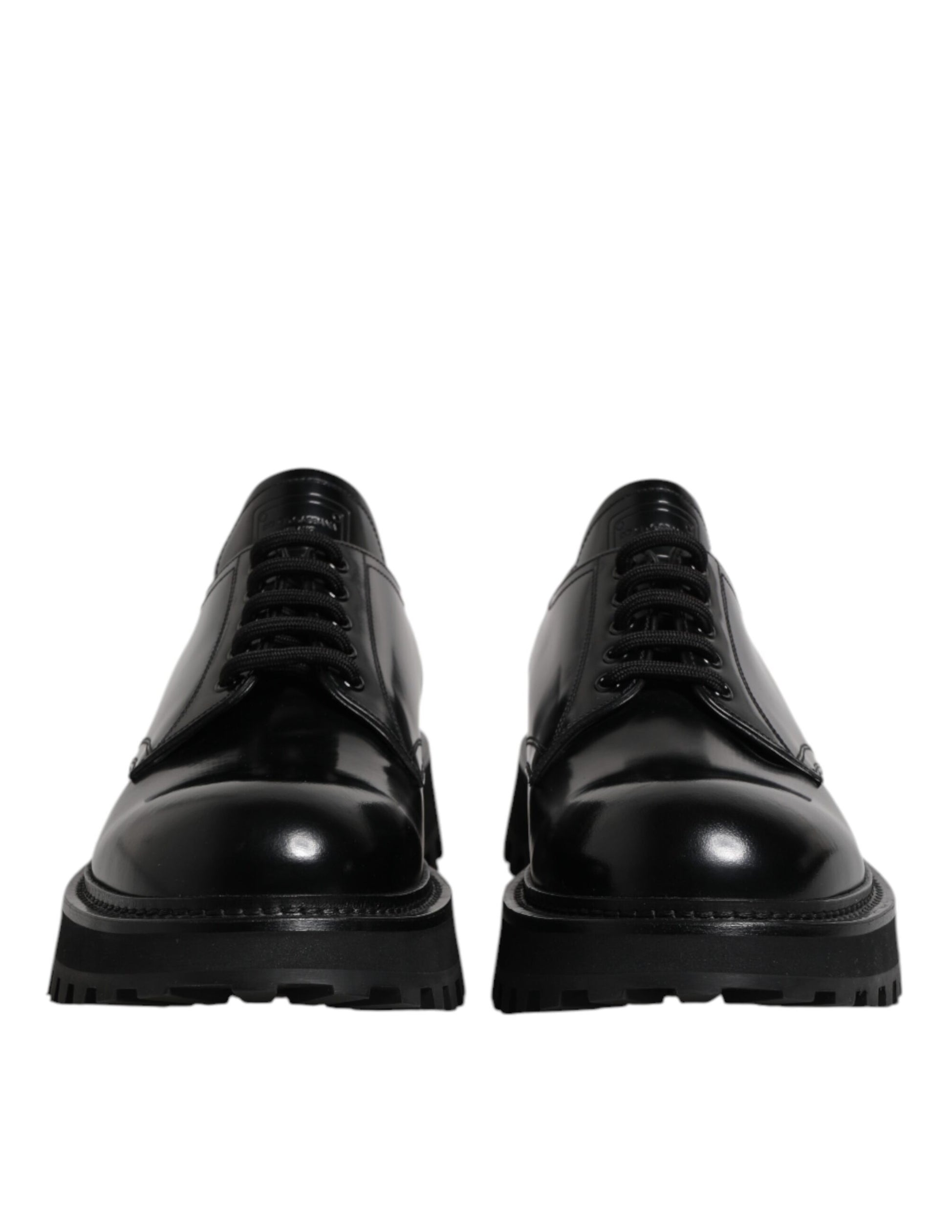 Black Leather Lace Up Trekking Dress Shoes