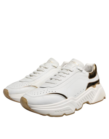 White Daymaster Leather Low Top Sneakers Shoes