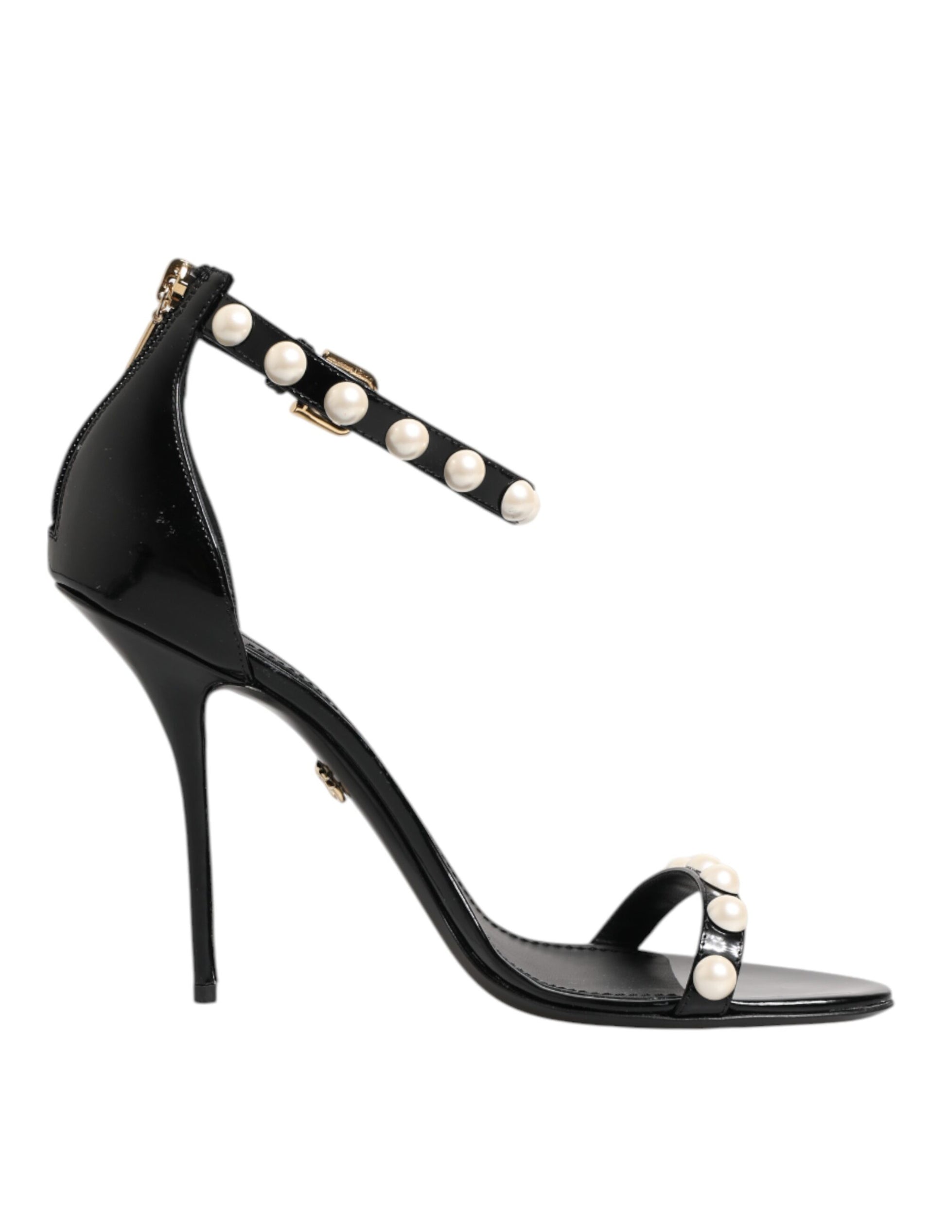 Black KEIRA Pearl Embellished Sandals Shoes