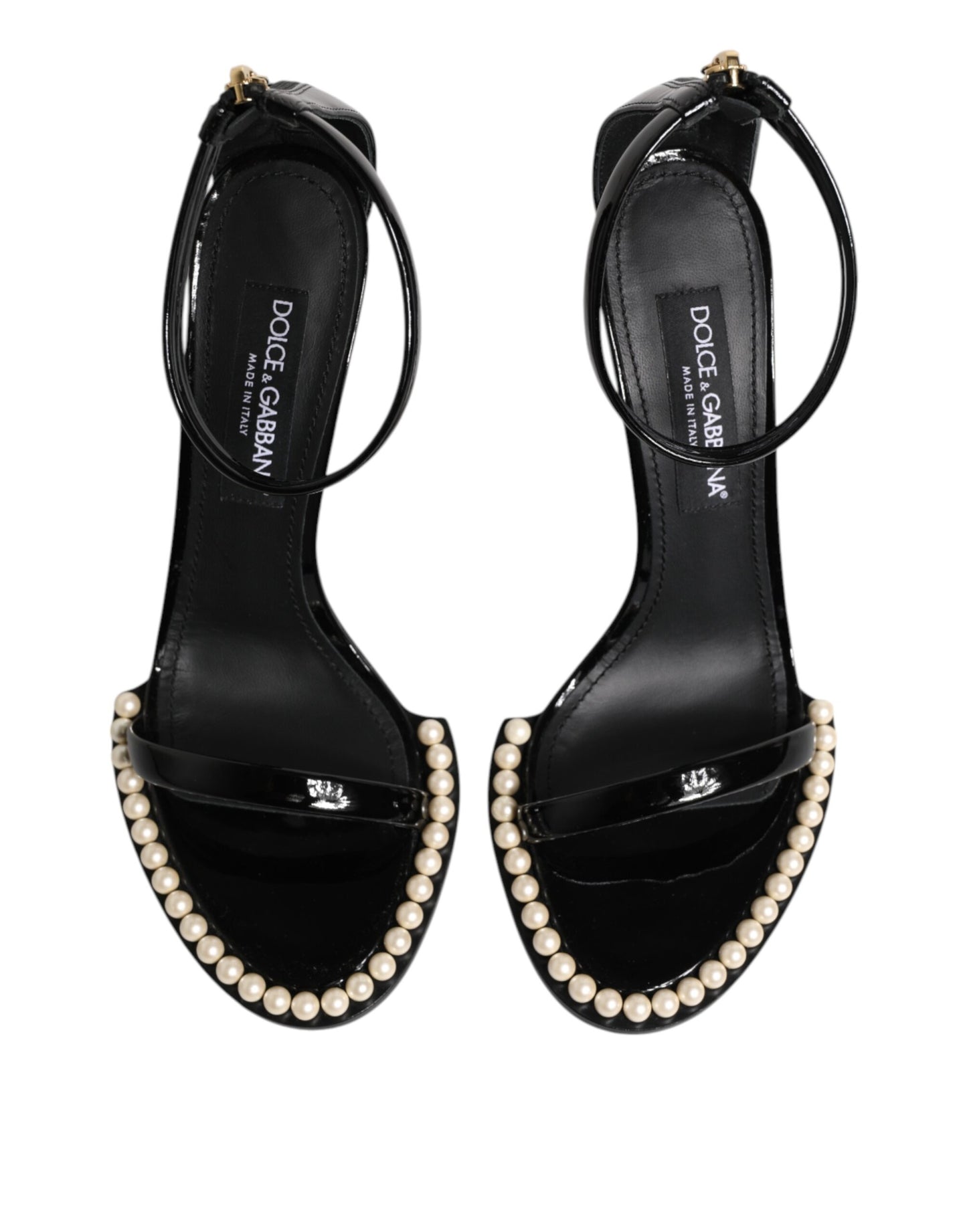 Black KEIRA Pearl Embellished Sandals Shoes