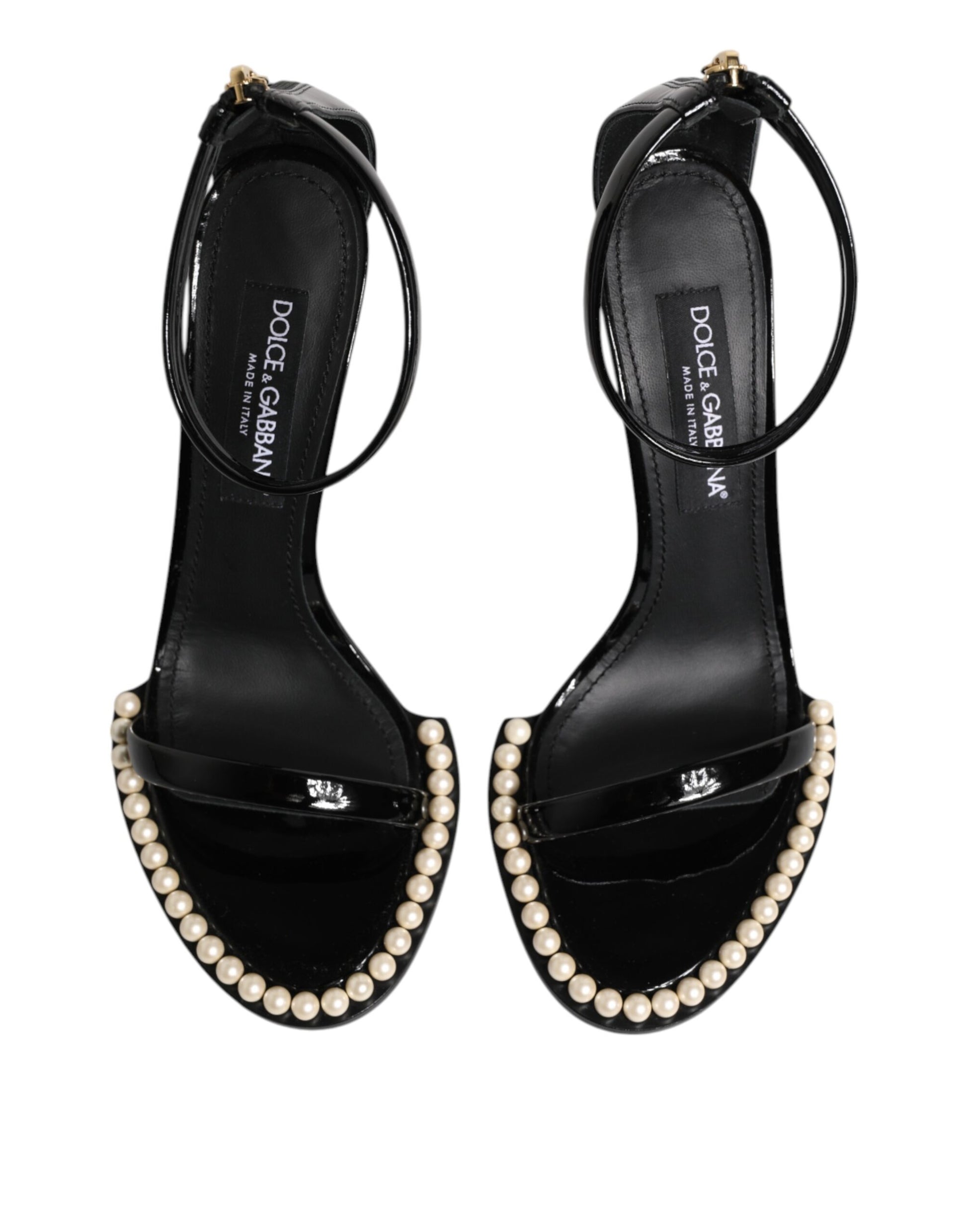 Black KEIRA Pearl Embellished Sandals Shoes