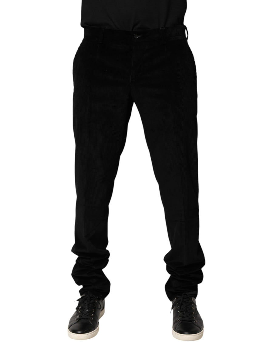 Black Cotton Men Dress Formal Trouser Pants