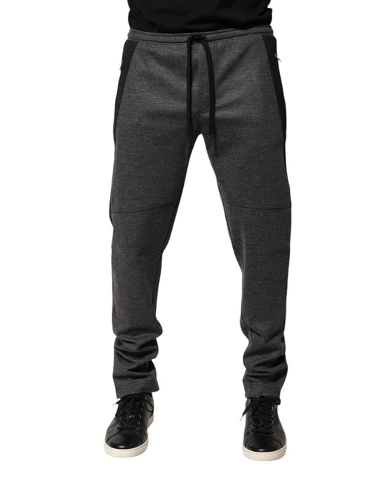 Gray Black Wool Blend Jogger Sweatpants  Pants