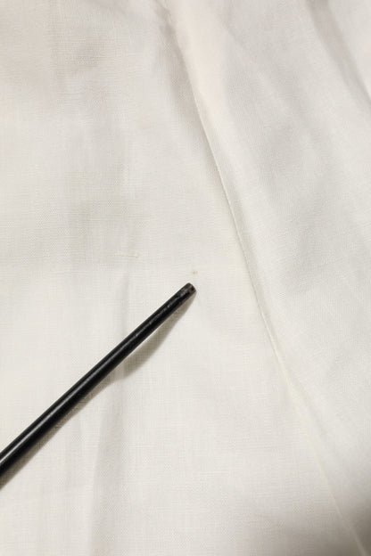 Cream Linen Dress Slim Formal Trouser Pants