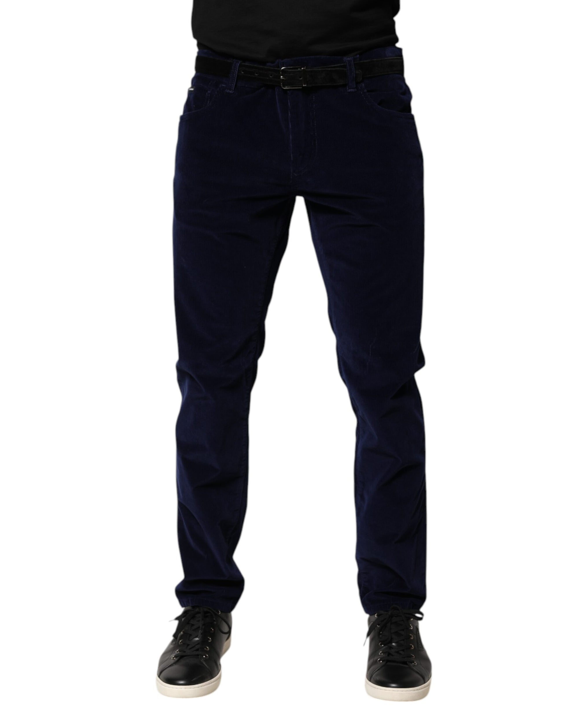 Navy Blue Cotton Tapered Formal Trouser Pants