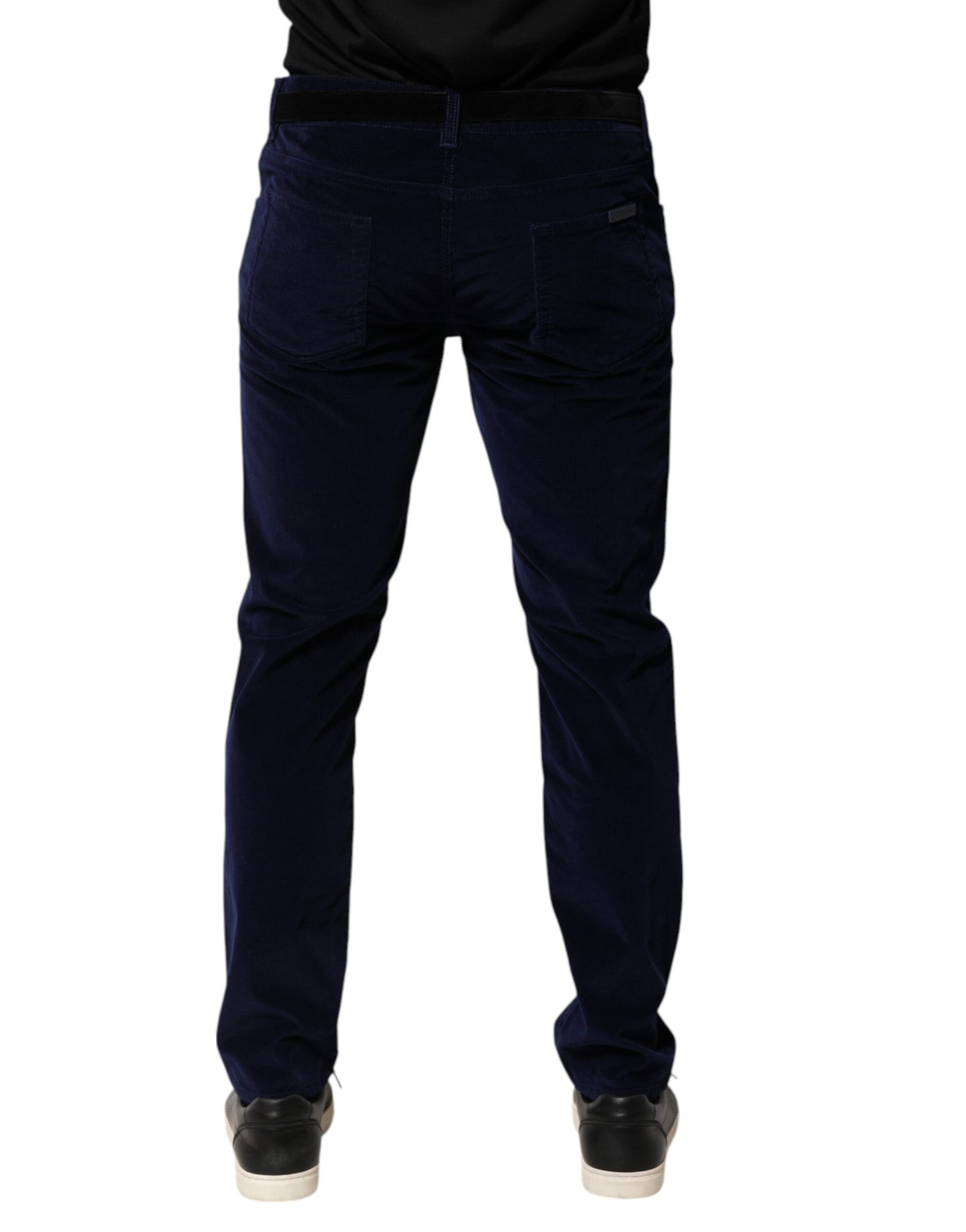 Navy Blue Cotton Tapered Formal Trouser Pants